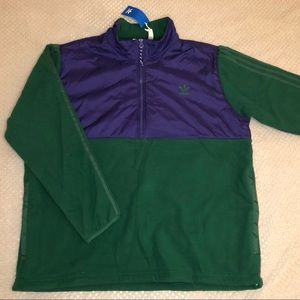 Adidas Colorblock Purple/Green Mixed Textile Pullover Sweatshirt Wntrzd HZ Top